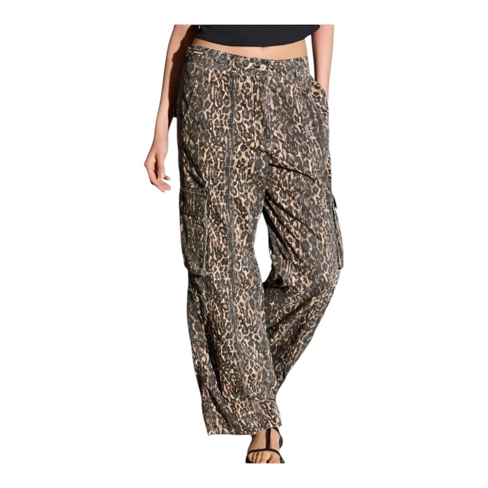 Next Leopard Cargo Pants 2 Women 100% Cotton